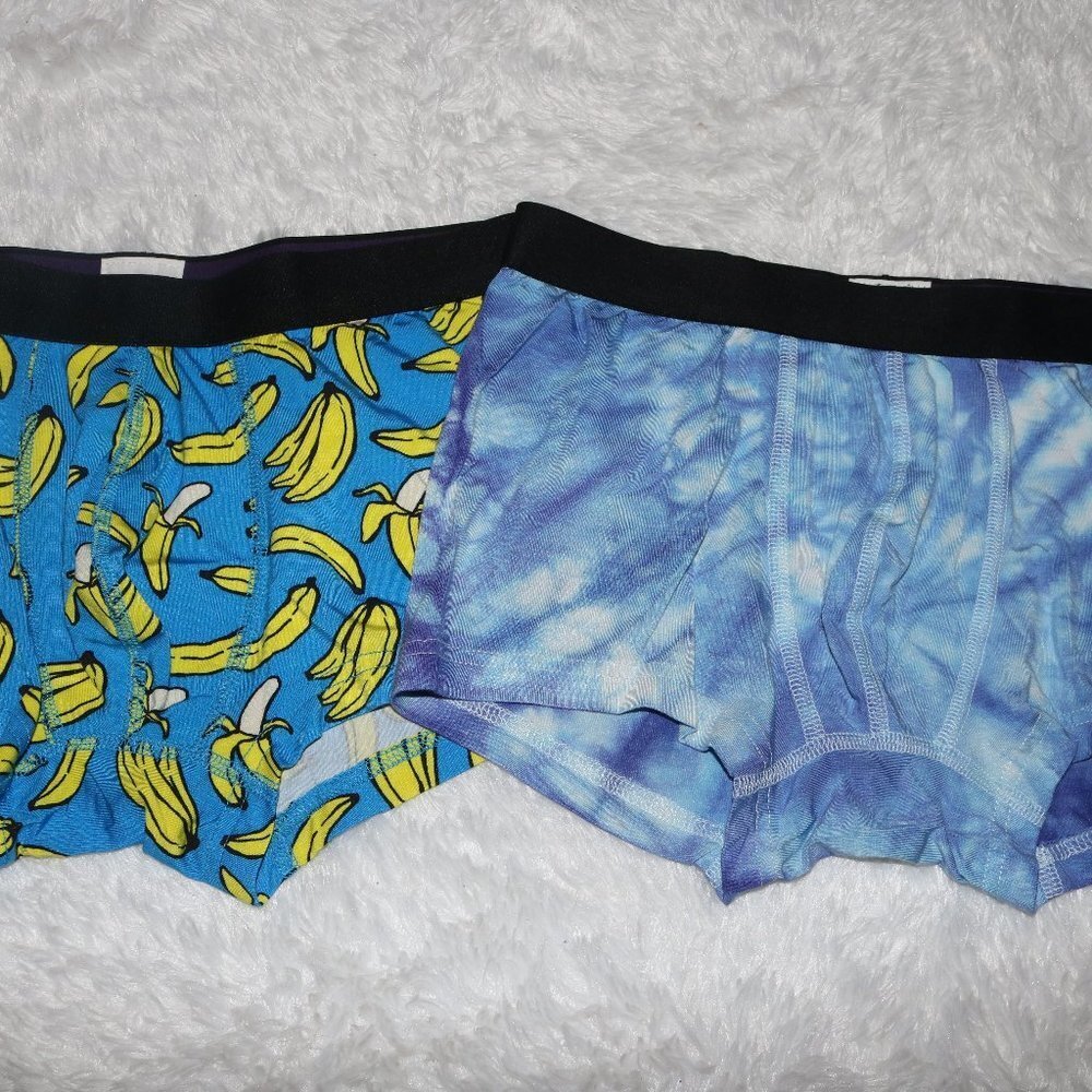 MeUndies men's trunk briefs size medium lot of 2 banana and tie dye - NWOT